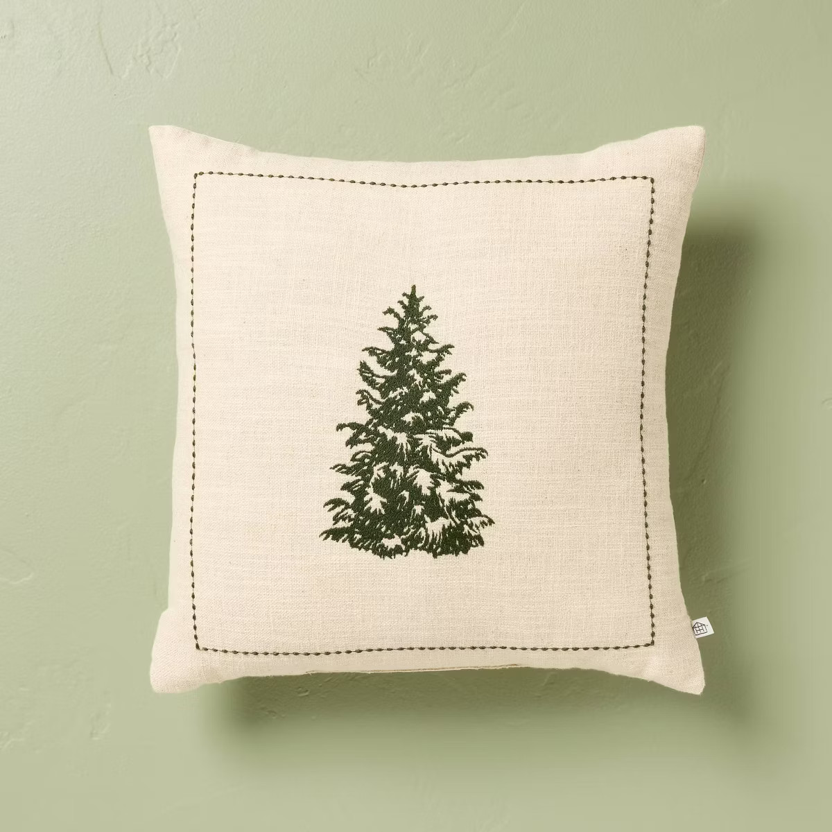 16"x16" Tree Embroidered Christmas Throw Pillow - Hearth & Hand™ with Magnolia | Target
