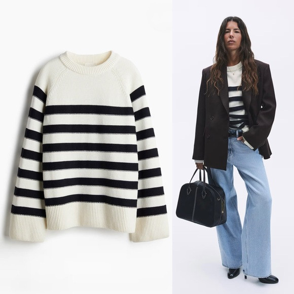 Striped Black and White Sweater (M) | Poshmark