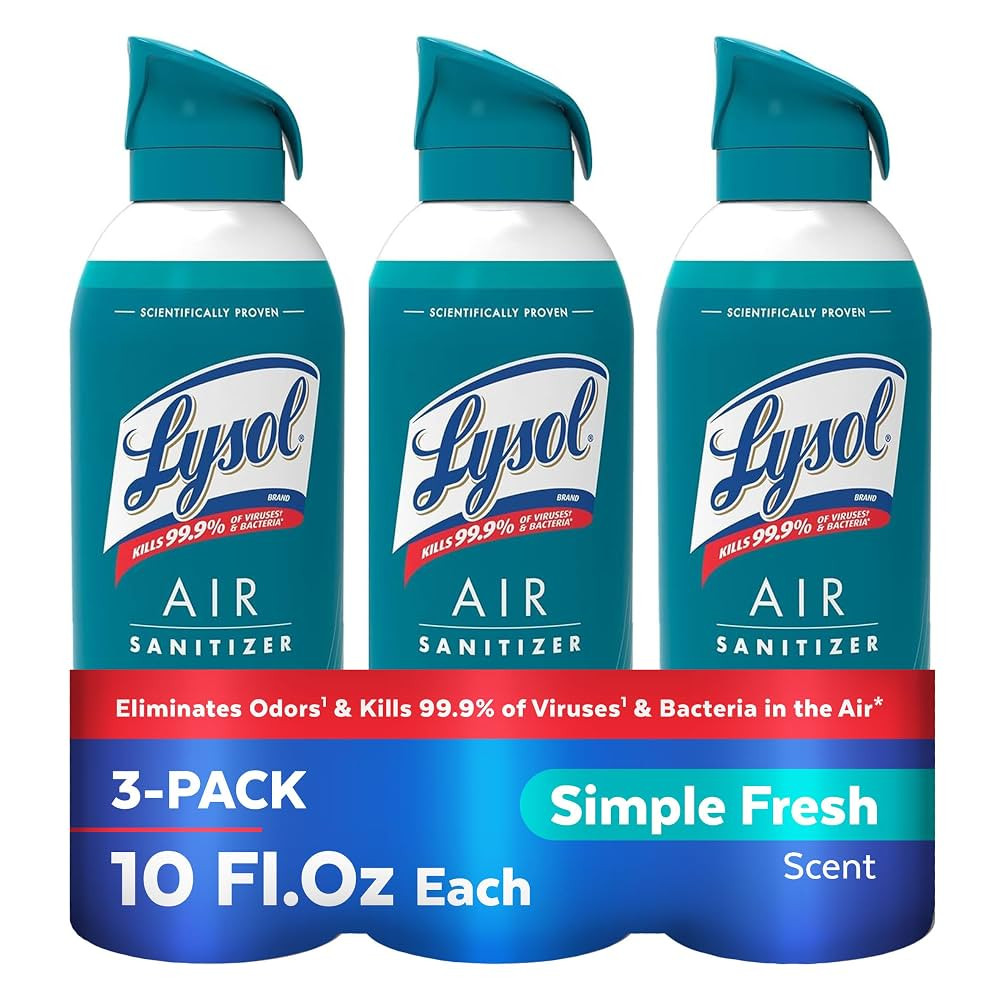 Lysol Air Sanitizer Spray with Odor Eliminator for Home & Office, Sanitizing Spray, Air Freshener... | Amazon (US)