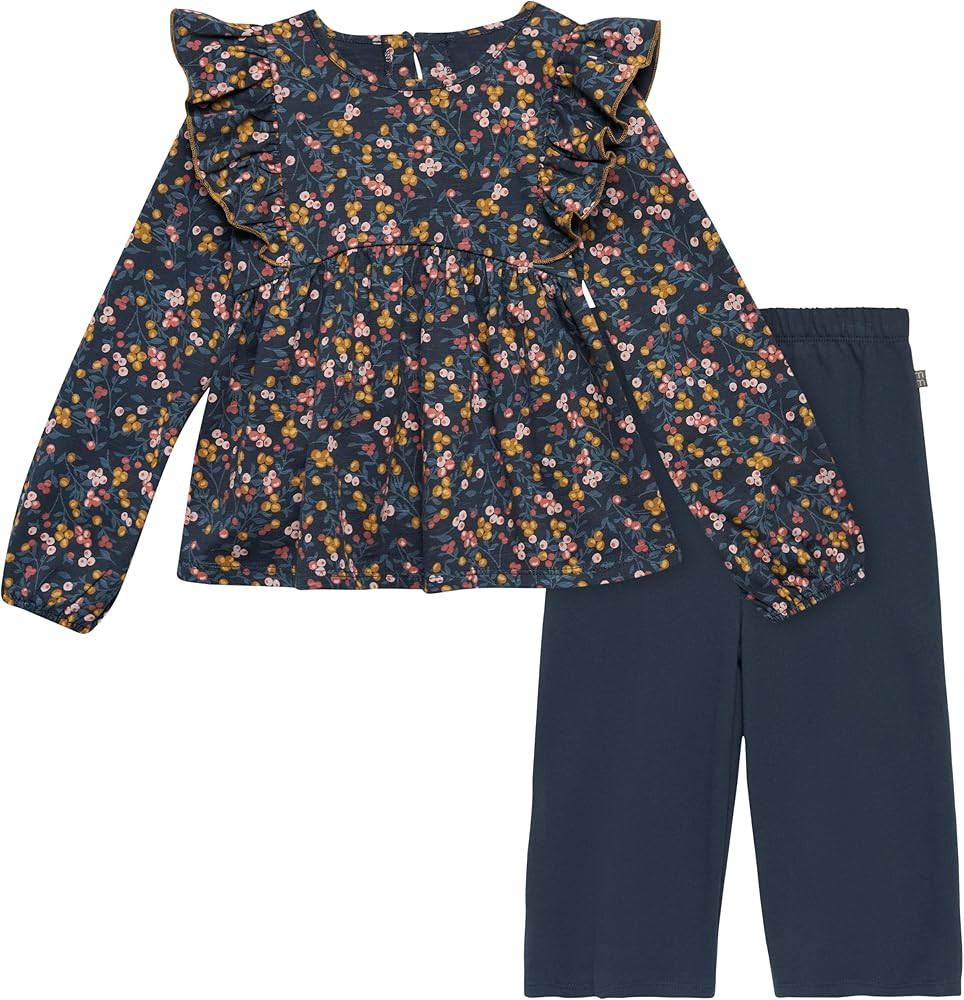 Modern Moments by Gerber Girls' Baby and Toddler Ruffles Top and Wide Leg Pant Set | Amazon (US)