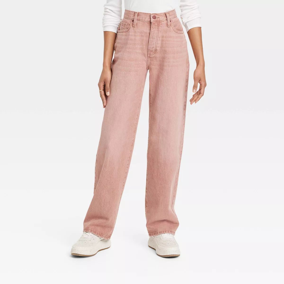 Women's Mid-Rise 90's Baggy Jeans - Universal Thread™ Clay Pink 0 | Target