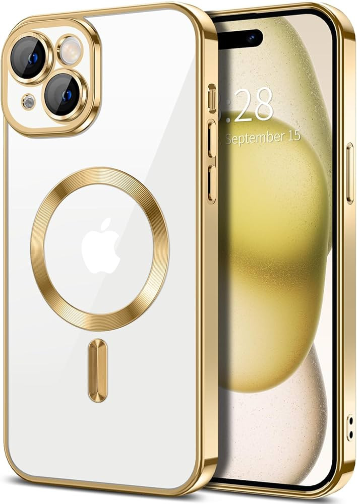 Hython Magnetic Clear for iPhone 15 Case with Camera Lens Protector [Compatible with MagSafe] Lux... | Amazon (US)