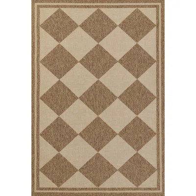 Erin Gates by Momeni Saybrook Diamond Natural Indoor / Outdoor Area Rug | Wayfair North America