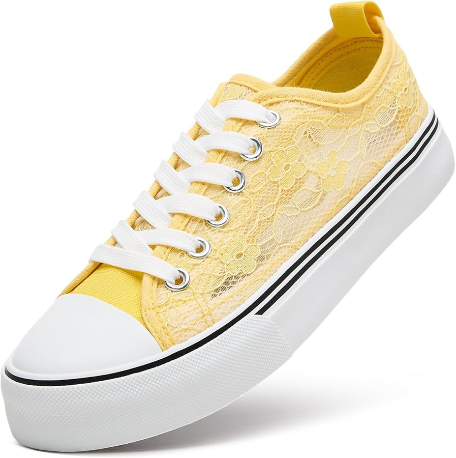 ZGR Summer Tennis Shoes for Women,Womens Casual Breathable Mesh Lace Canvas Shoes,White Sneakers ... | Amazon (US)