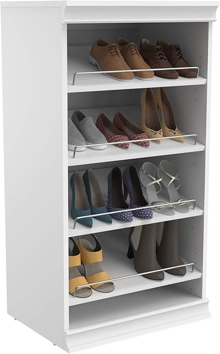 ClosetMaid Modular Storage Shelf Unit with Angled Shoe Shelves, White | Amazon (US)