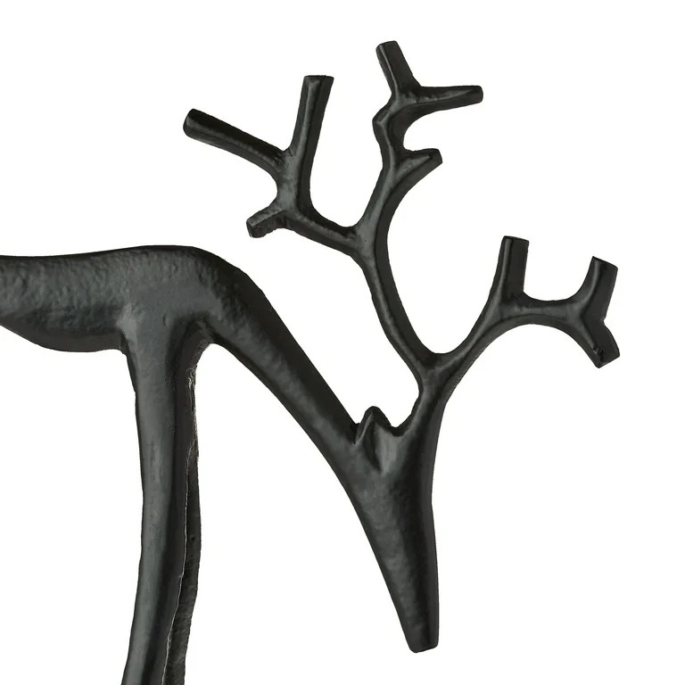 Black Metal Deer Christmas Tabletop Decor, 10 in, by Holiday Time | Walmart (US)