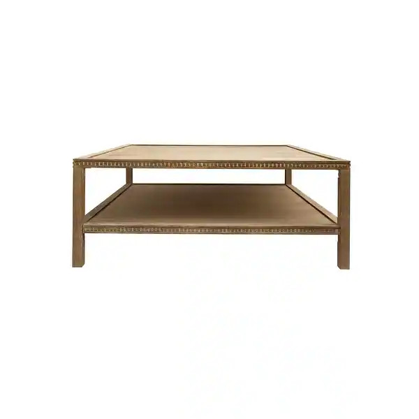 Rohan 42-Inch Square Mango Hardwood Coffee Table with Shelf - Bed Bath & Beyond - 42968103 | Bed Bath & Beyond