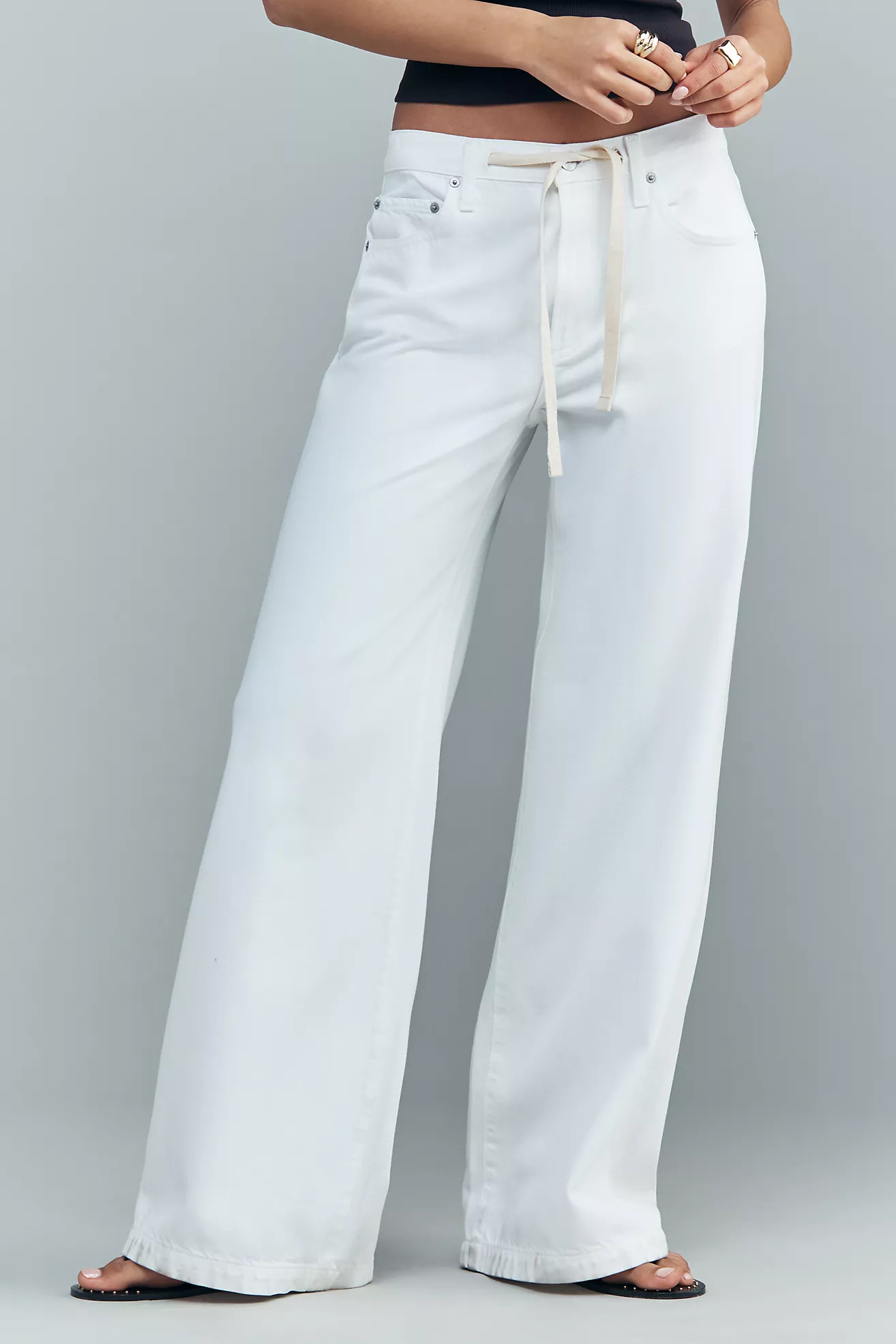 Pistola Jadyn High-Rise Drawstring Wide-Leg Jeans | Anthropologie (US)