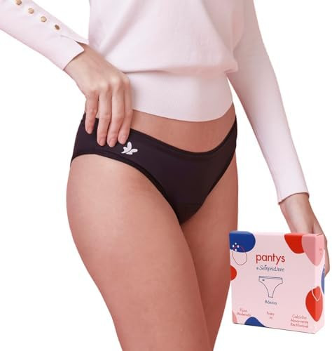 Calcinha Absorvente Menstrual Fluxo Moderado, Pantys e Sempre Live, Feminino, Preto | Amazon (BR)