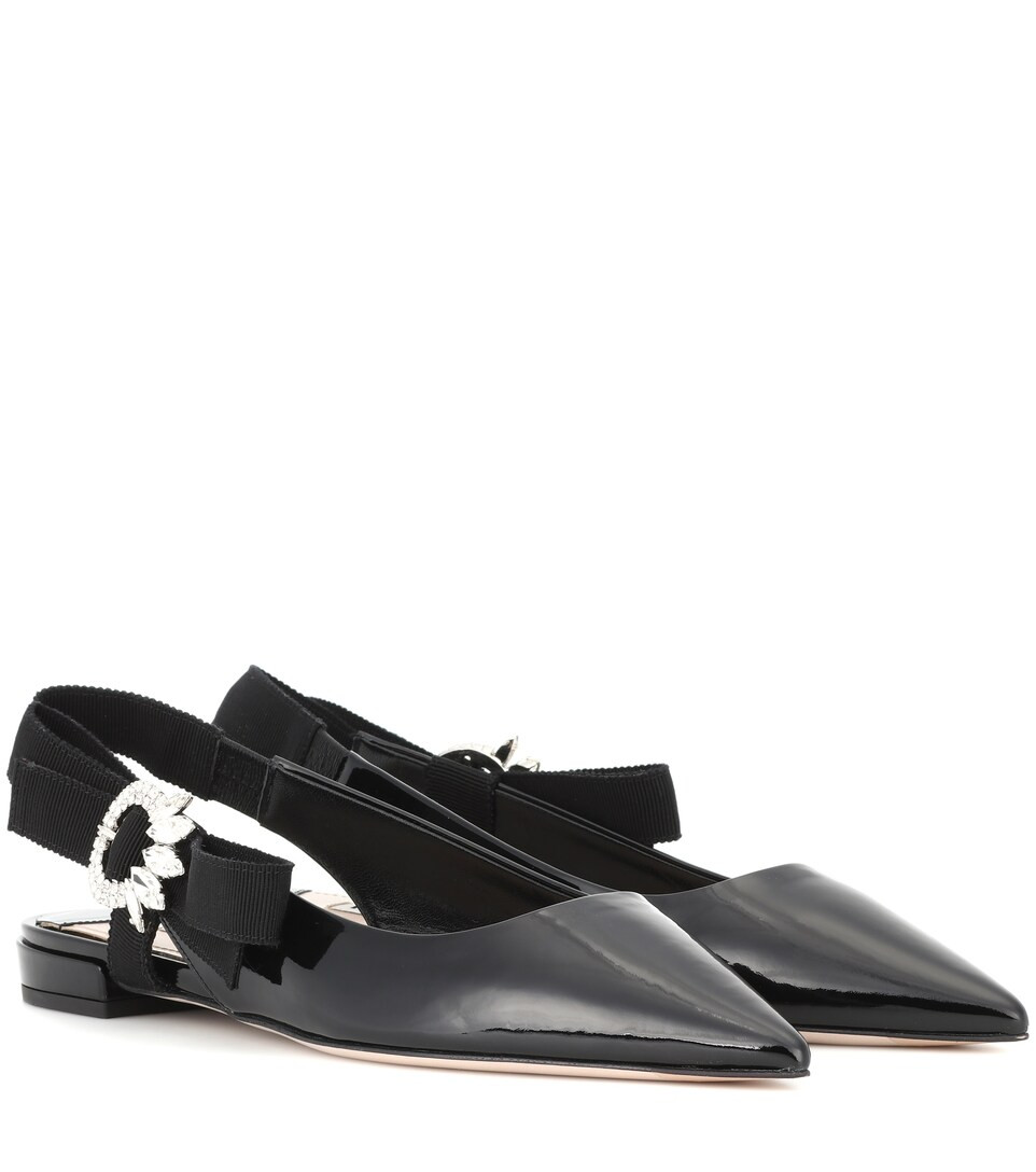 Patent leather slingback slippers | Mytheresa (INTL)