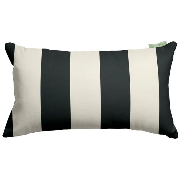 Majestic Home 20" x 12" Modern, Contemporary Black Striped Polyester Throw Pillow , Water & Stain... | Walmart (US)
