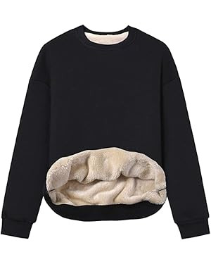 Gihuo Women's Winter Fleece Sherpa Lined Crewneck Pullover Sweatshirt | Amazon (US)