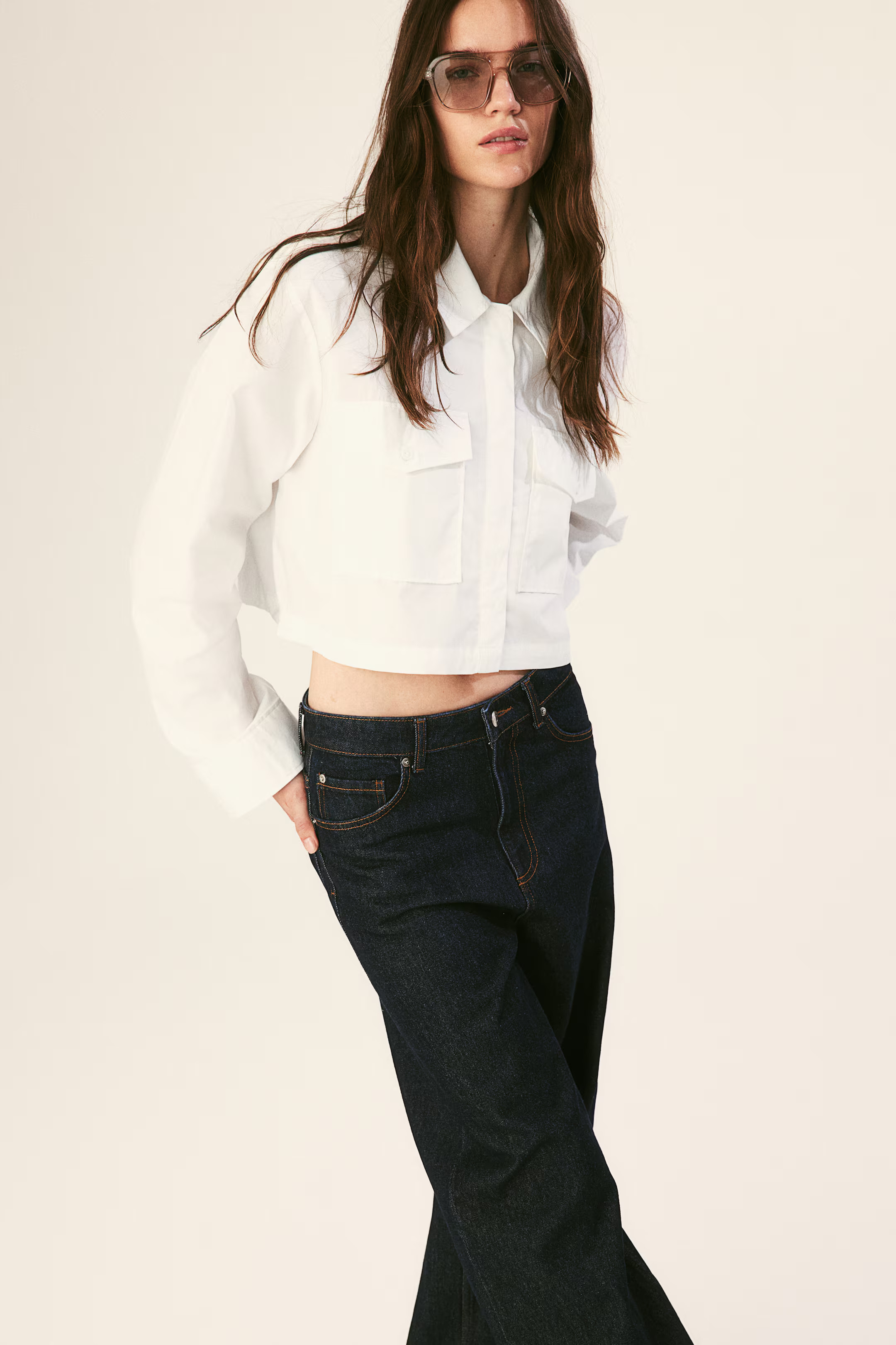 Cropped Cargo Shirt - Light blue - Ladies | H&M US | H&M (US + CA)