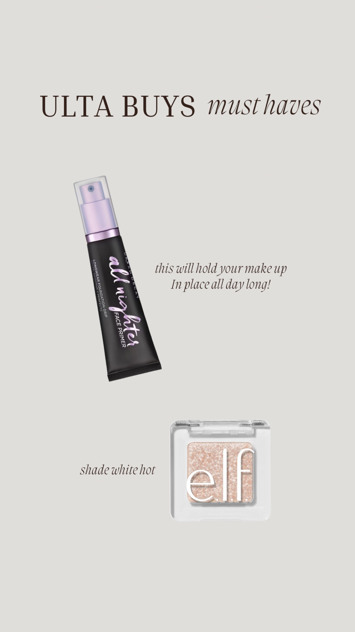 My Ulta buys today that are on repeat! I cannot live without this primer! 🤩 10/10!