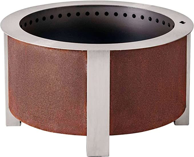 Smokeless Fire Pit | 27 Inches | Breeo X Series 24 Wood Burning Campfire | USA | Corten Steel | B... | Amazon (US)