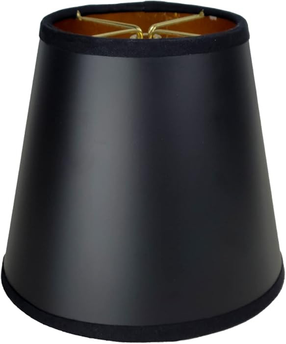 Royal Designs, Inc. CS-118BLK/GL Empire Black Parchment Chandelier Shade with Gold Lining, 4 x 6 ... | Amazon (US)