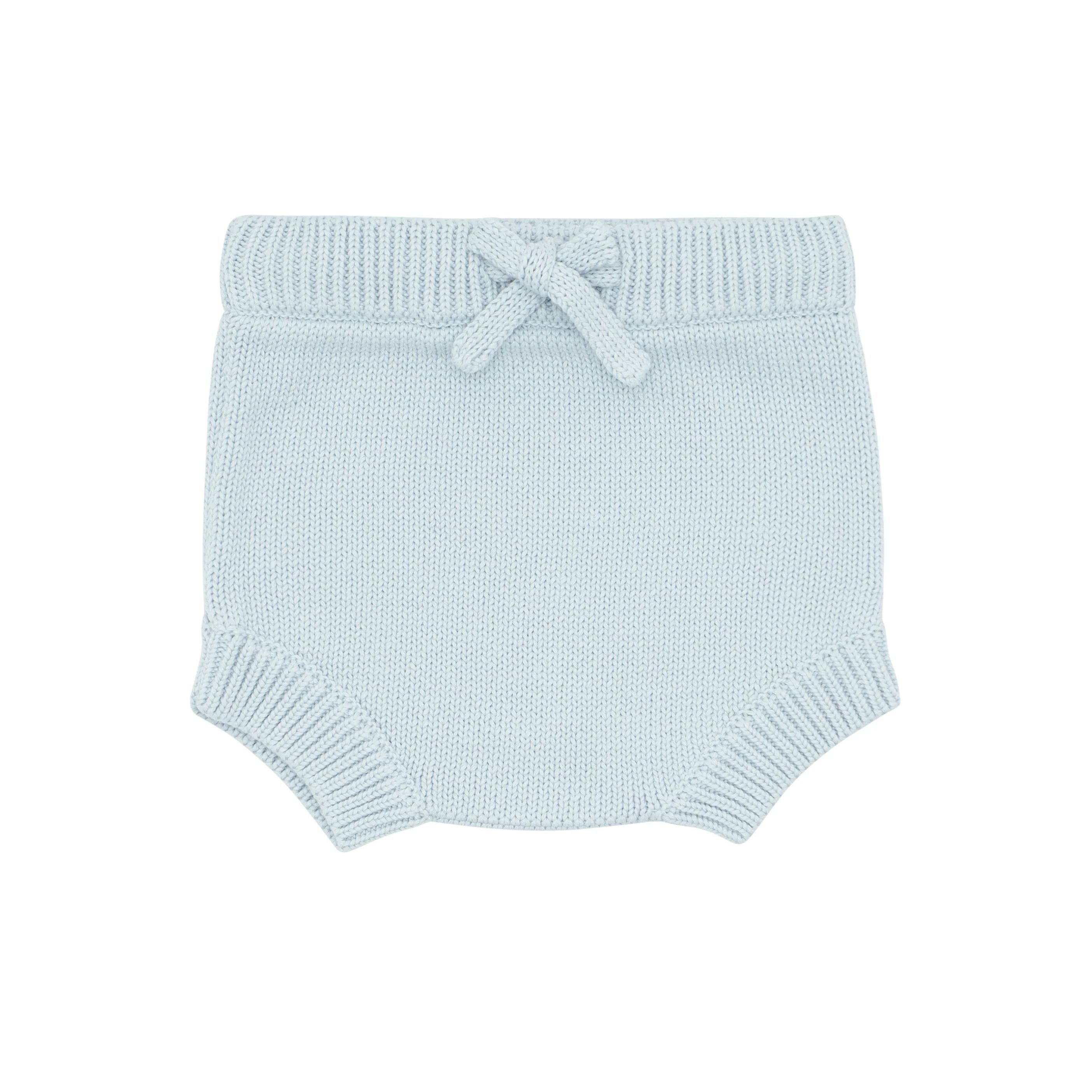 baby light blue knit bloomer | minnow