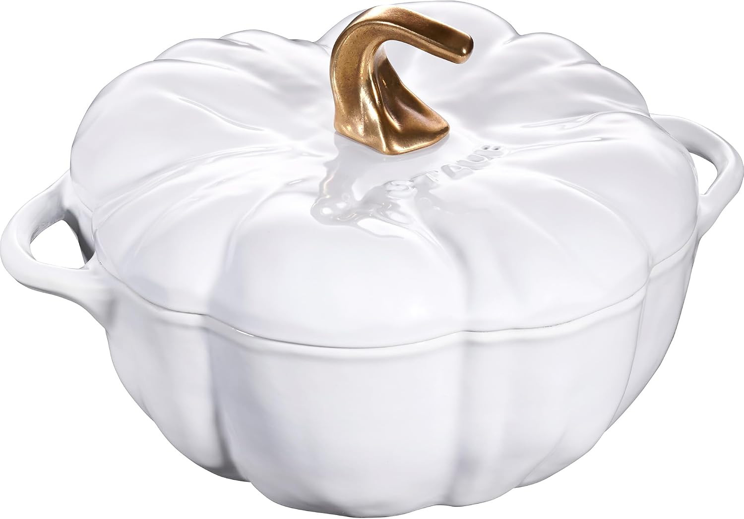 Staub Cast Iron 3.5 Qt Pumpkin Dutch Oven, Cocotte, White, Made in France | Amazon (US)