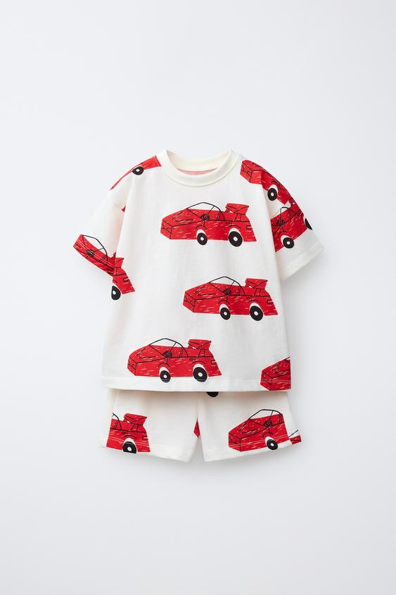T-SHIRT AND CAR SHORTS SET | Zara US