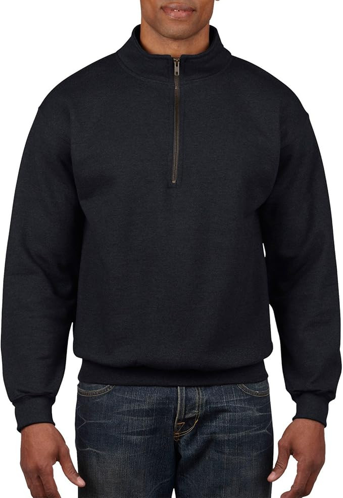 Gildan Adult Fleece Quarter-Zip Cadet Collar Sweatshirt, Style G18800 | Amazon (US)