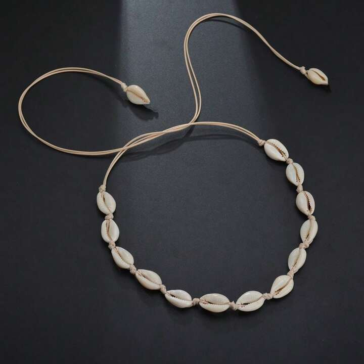 Cowrie Shell Choker Necklace For Women Puka Shell Necklace Corded Seashell Necklace Hawaiian Beac... | SHEIN