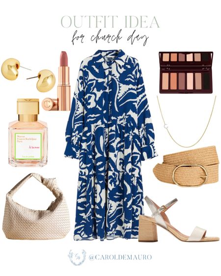 Grab this modest but stylish church day outfit idea; a blue navy dress, woven handbag, straw belt, gold accessories and more! 
#sundaysbest #beautyfaves #petitestyle #capsulewardrobe

#LTKSeasonal #LTKstyletip #LTKitbag