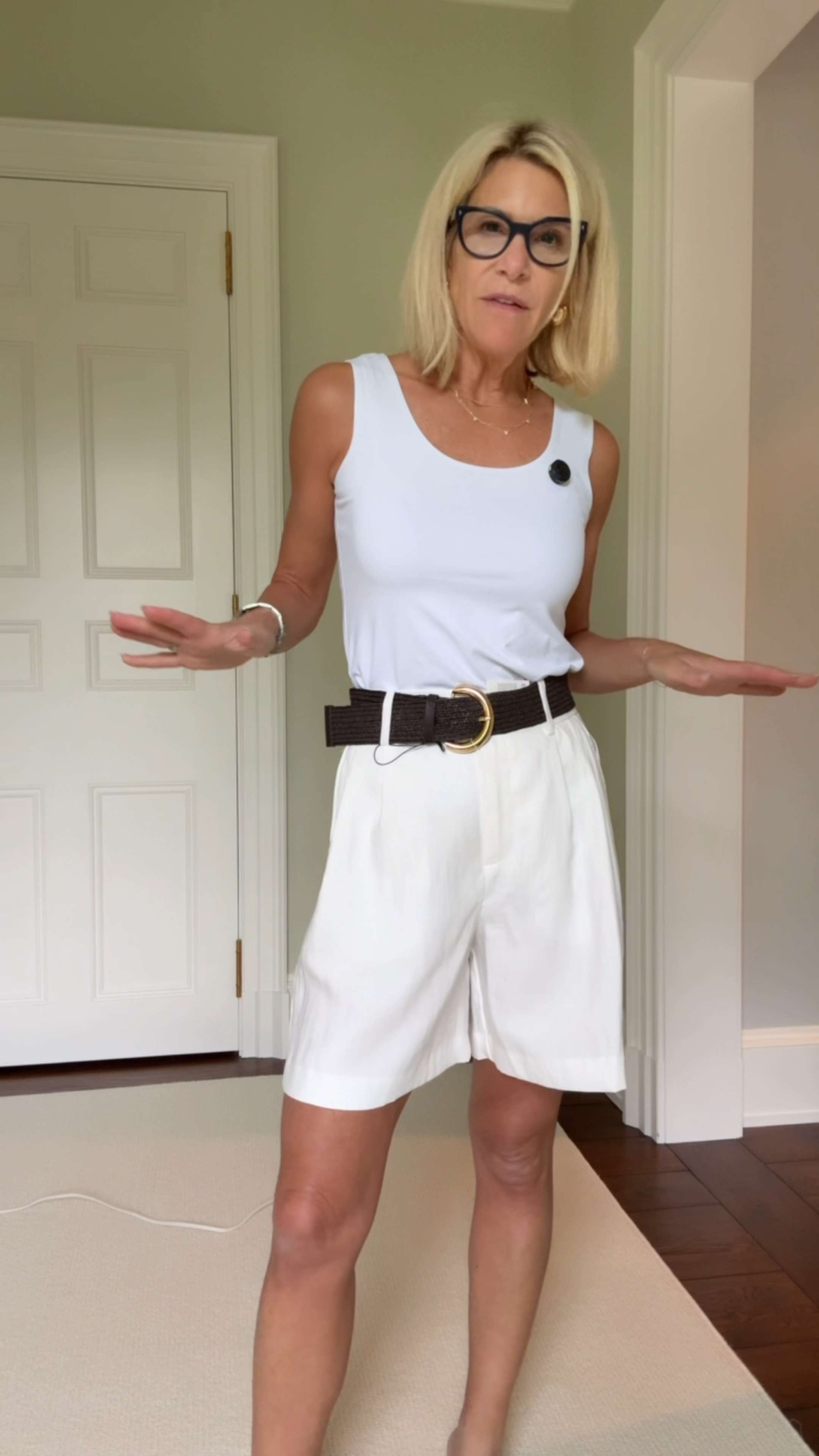 greatest bermuda shorts that are very stylish and current for summer.  this pair comes in two colors. i'm in XS 

 #LTKootd #LTKSeasonal #LTKOver40