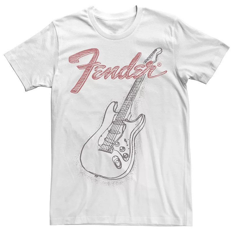 Men's Fender Guitar Sketch Logo Tee, Size: XXL, White | Kohl's