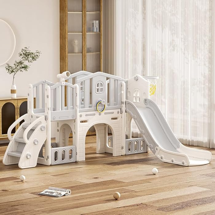 KORIMEFA Toddler Slide Set, 8 in 1 Kids Slide, Indoor Outdoor Slide for Toddlers Age 1-3, Toddler... | Amazon (US)