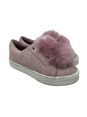 Sam Edelman Women's Sz 8.5M Leya Pink Faux Fur Pom Pom Slip-On Shoes | eBay US