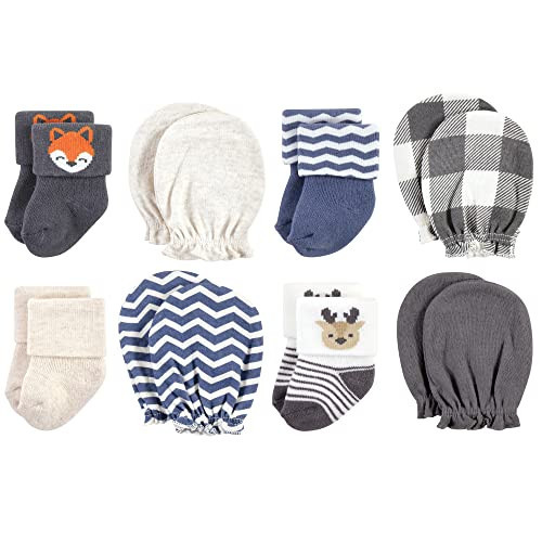 Hudson Baby Unisex Baby Socks and Mittens Set, Woodland Boy, 0-6 Months | Amazon (US)