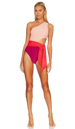 Charlie One Piece in Merlot Colorblock | Revolve Clothing (Global)