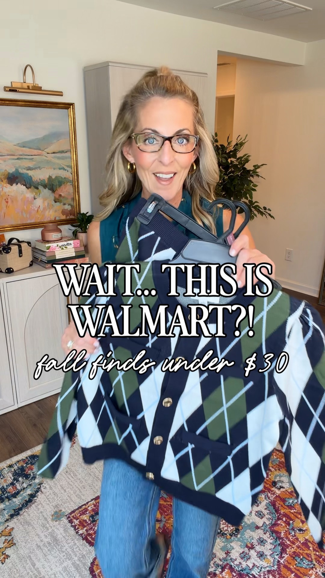 WAIT… this is WALMART?! Because these preppy fall finds look way more expensive than they are.

This argyle cardigan + matching skirt immediately went in my cart, and I LOVE that they’re just as cute styled separately. The cardigan with jeans might be my favorite, but that skirt is going straight into my fall workwear rotation.

If you love affordable Walmart fashion, preppy fall outfits, teacher style, fall workwear and easy outfit ideas, these are GOOD ones to grab before they’re gone.

Comment PREPPY and I’ll send you all the links!