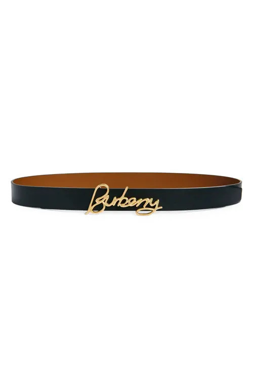 burberry Signature Reversible Leather Belt in Black/Hazel at Nordstrom, Size Medium | Nordstrom