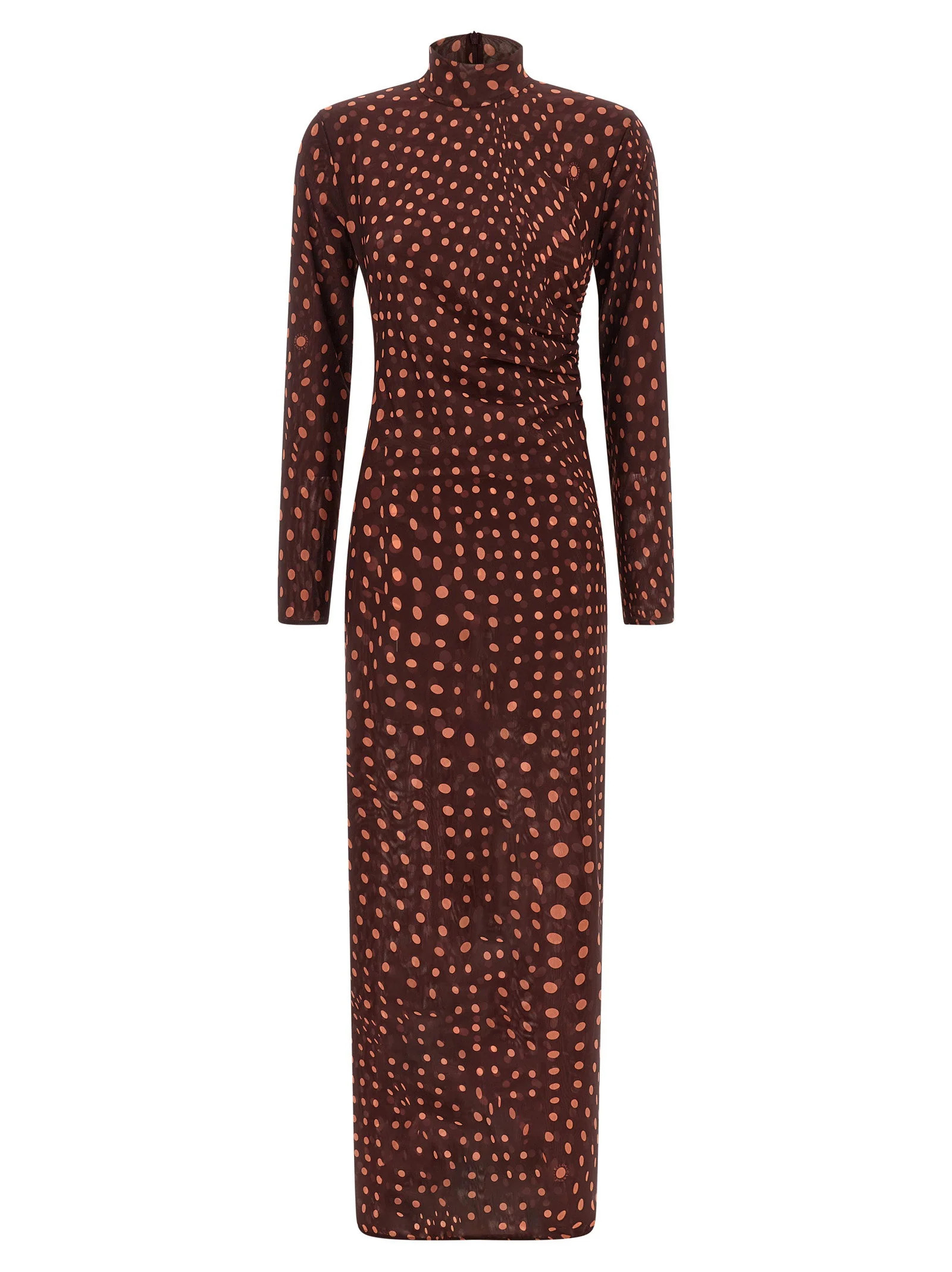 Stella Mccartney Polka Dot Mesh Dress — Burgundy | Italist Inc.