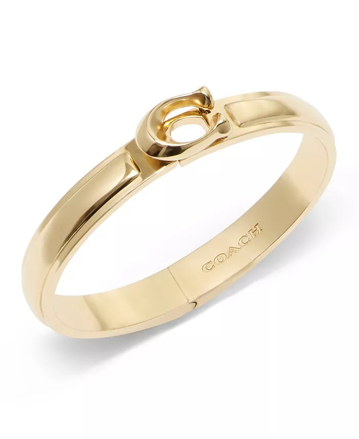 Gold-Tone Signature Tabby Sculpted C Bangle Bracelet | Macy's