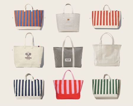 My favorite canvas totes for Spring and Summer adventures at every price point. 

Bag
Tote
Spring
Stripes 
Spring style
Mom style 