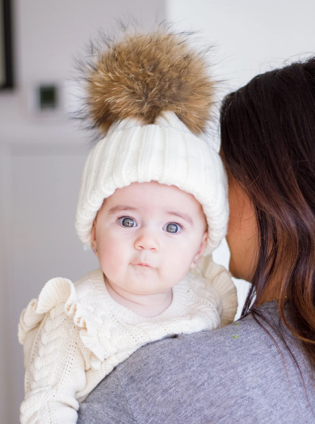 Kids Knit Winter Hat with Real Fur Pom Pom – Chunky Beanie for Toddlers & Children (1–8 Years... | Etsy (US)