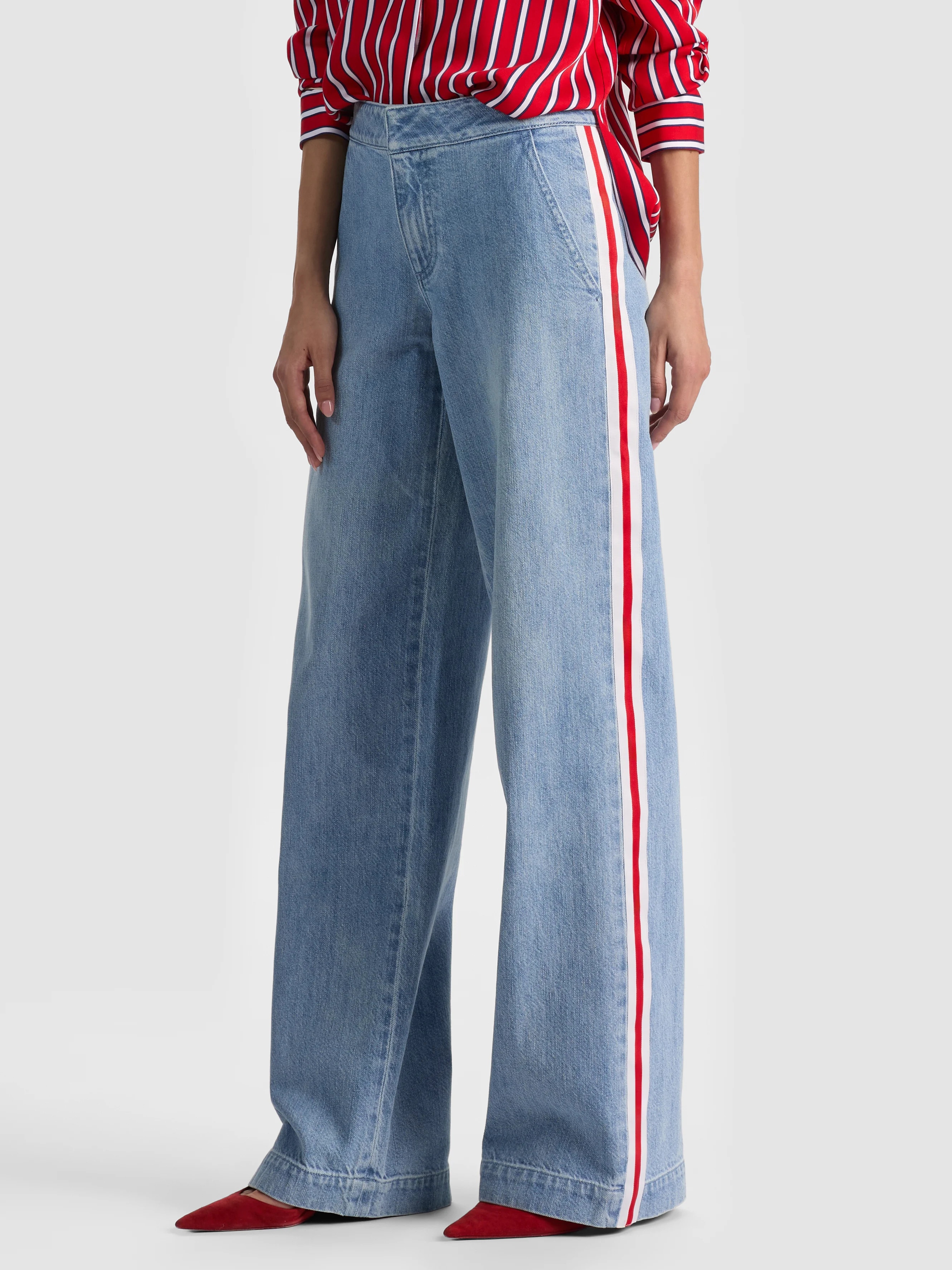 alice + olivia XANDER RACING STRIPE JEAN | Alice + Olivia