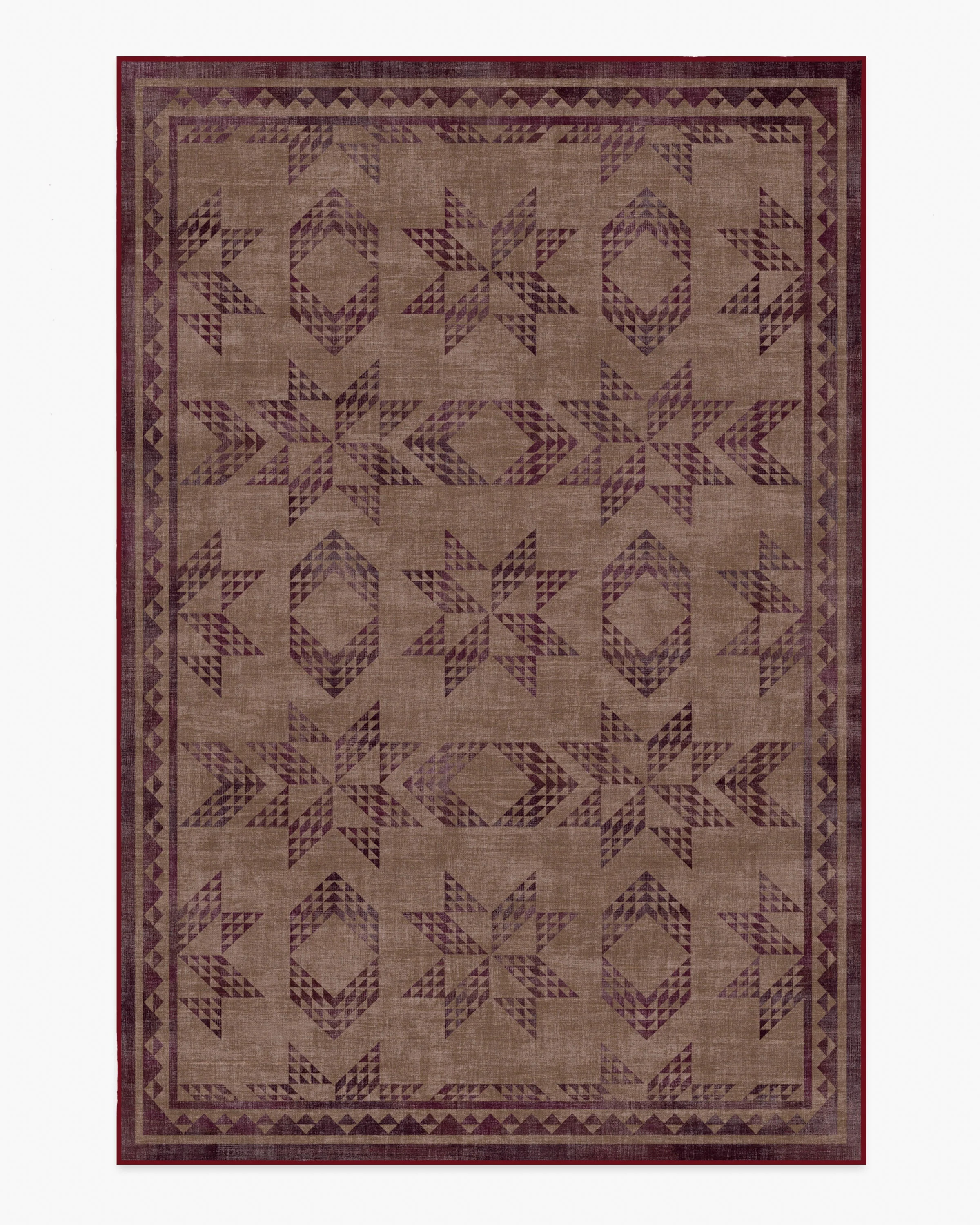 Louisa Brown & Burgundy Rug | Ruggable US | Ruggable