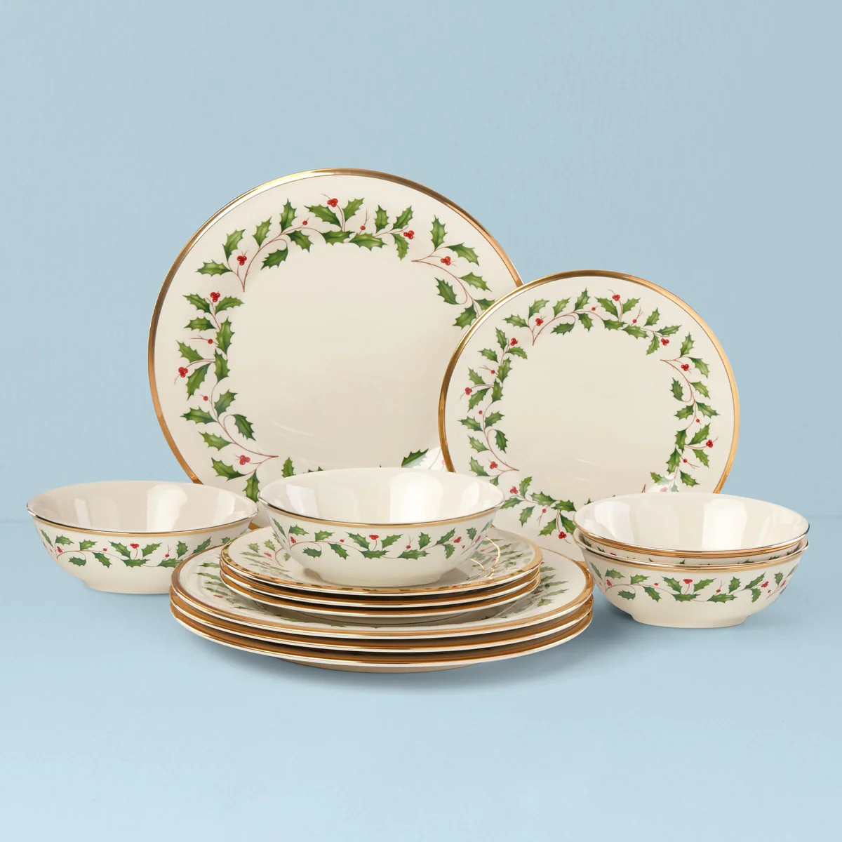 Holiday 12-Piece Plate & Bowl Set | Lenox