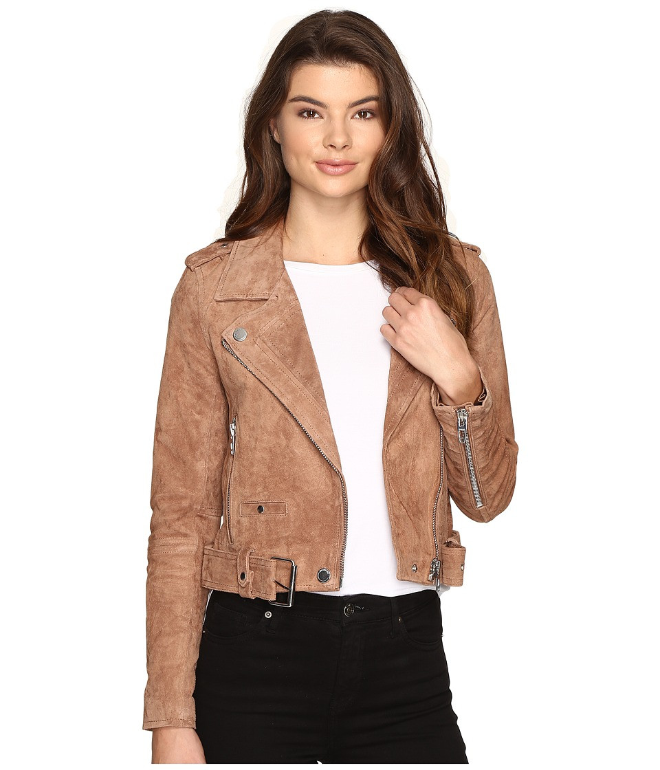 Blank NYC - Camel Suede Moto Jacket in Coffee Bean (Camel/Beige) Women's Coat | Zappos