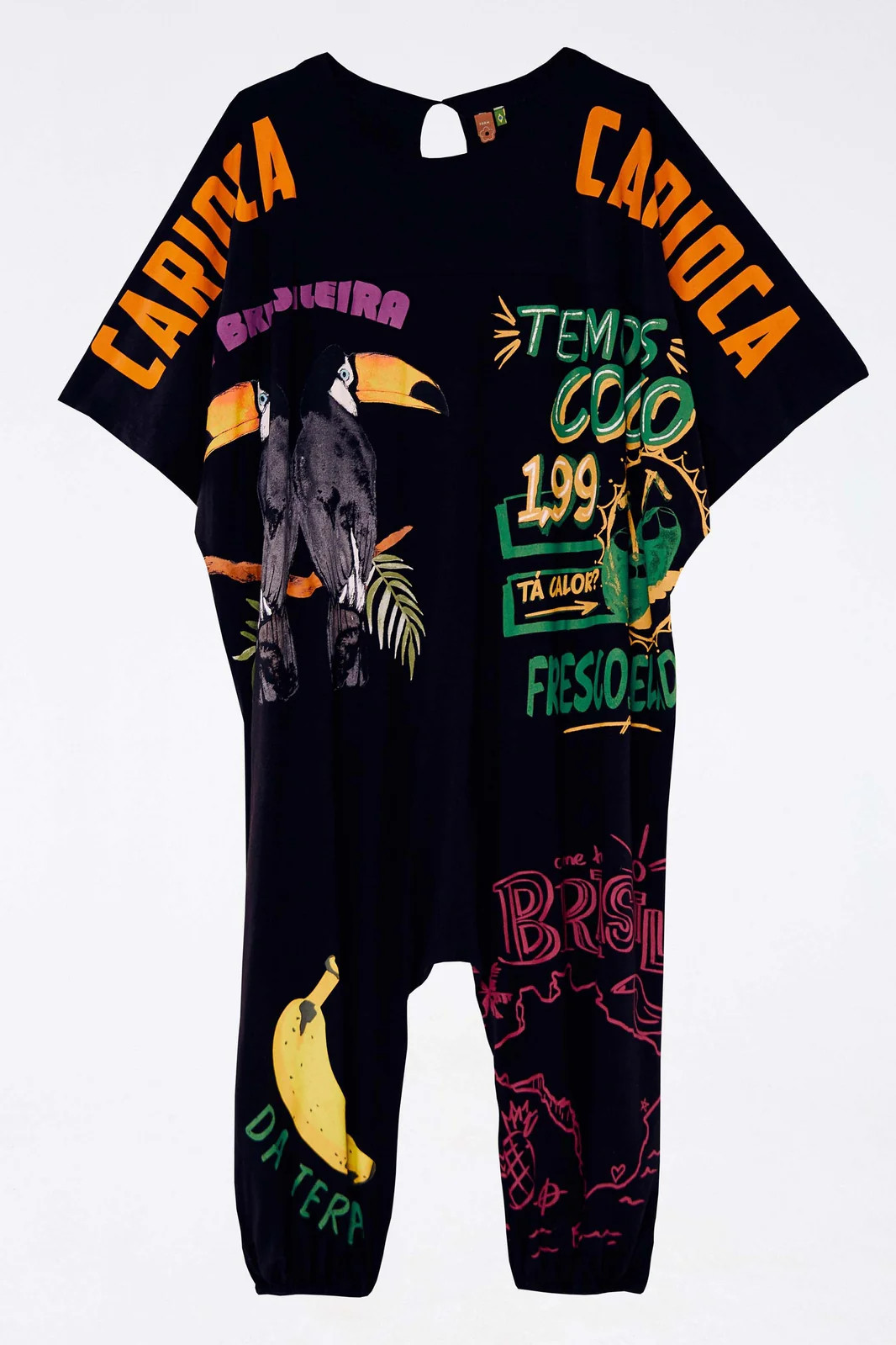 MIXED GRAPHIC BLACK JUMPSUIT | FarmRio (US)