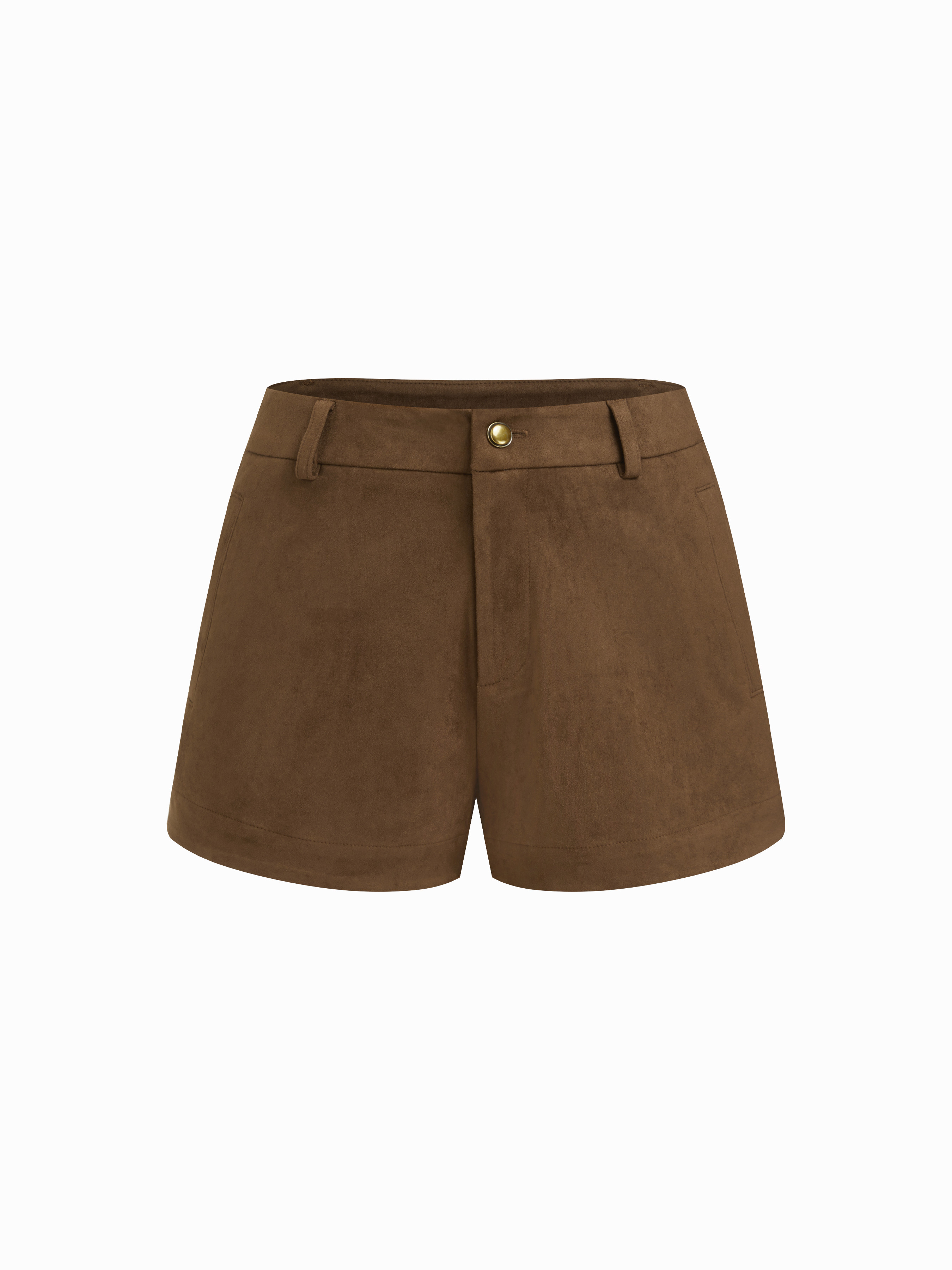 Suede Suede Low Rise Micro Shorts For Daily Casual | Cider