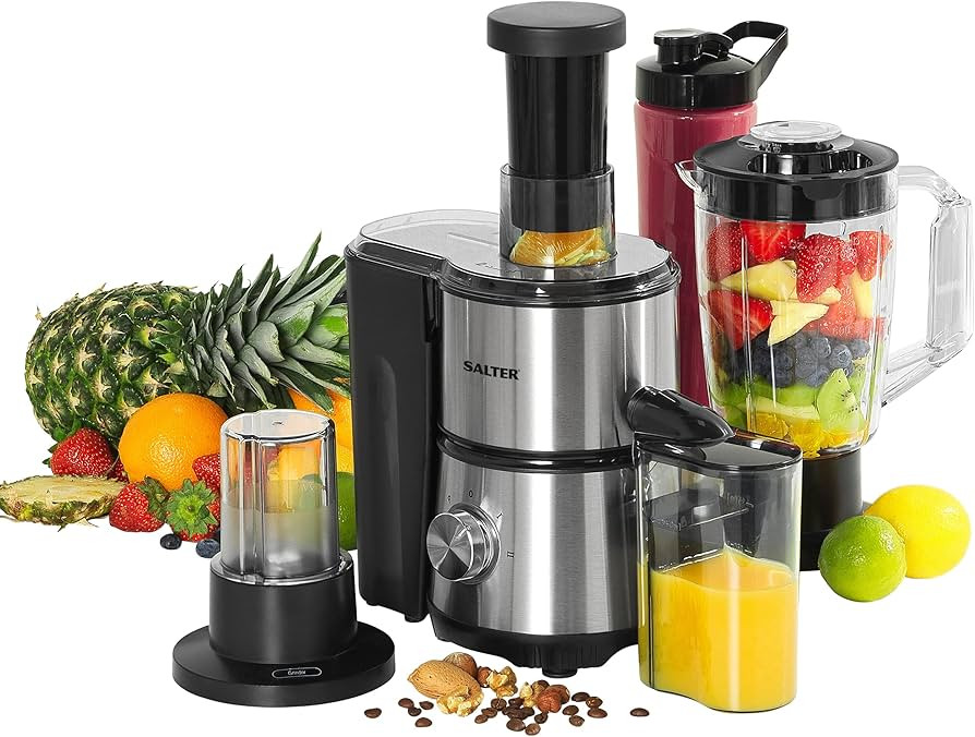 Salter EK4294 4 in 1 Juice and Blender, Multifunctional Juicer/Grinder, 400 W, 2 Speed Settings, ... | Amazon (UK)