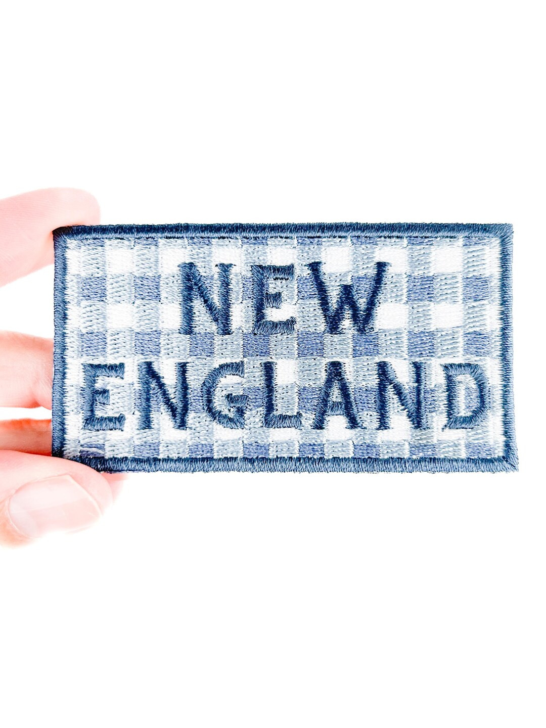 New England Patch – Blue Gingham Embroidered Iron-on – Preppy Coastal Patch – Southern Styl... | Etsy (US)