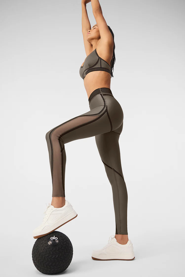 Airlift Mesh Line Up High-Waist Legging | Alo Yoga (US)