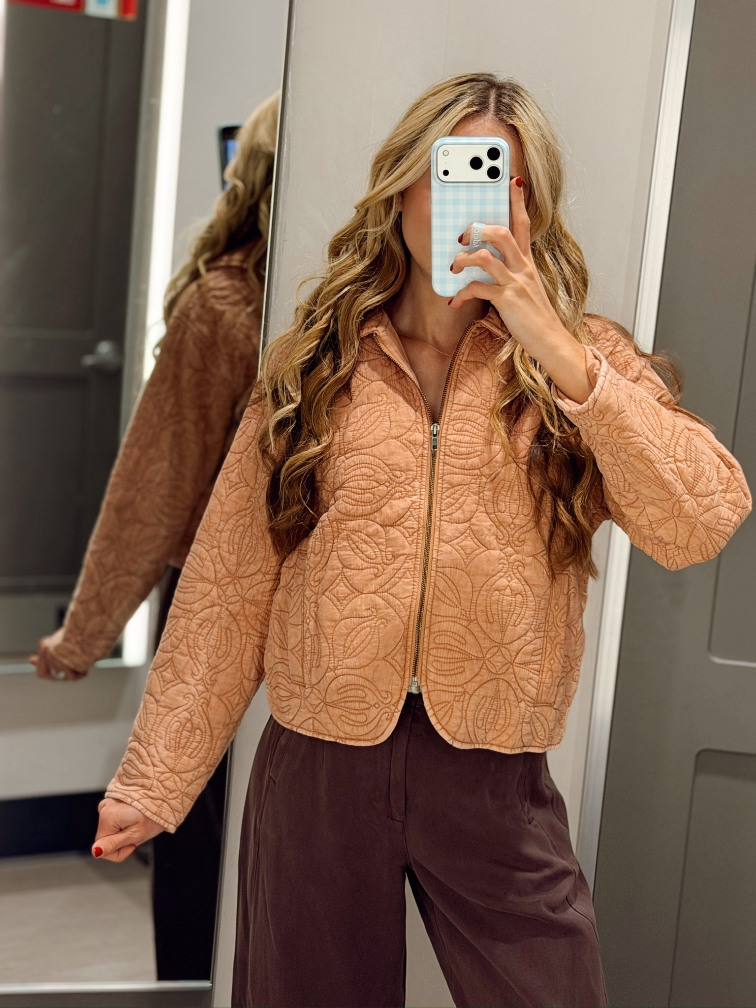 @Target This quilted zip-up jacket from Target is such a good transitional piece for fall 🍂 The embroidered pattern makes it feel so much more elevated than your average jacket. Paired with brown wide-leg pants. Linking below!

True to size, small, 5’8.5” for reference.

#LTKootd #LTKSeasonal #LTKTravel