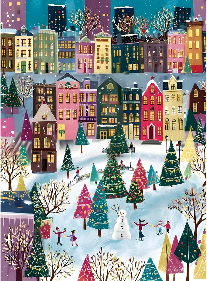 500 Piece Jigsaw Puzzles for Adults, Whimsical Winter Cityscape Puzzles for Adults, Fun and Chall... | Amazon (US)