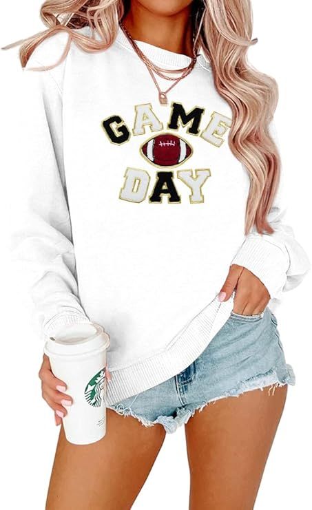 FLOYU Women Sunday Funday Sweatshirt Cute Football Graphic Pullover Game Day Weekend Tops Casual ... | Amazon (US)